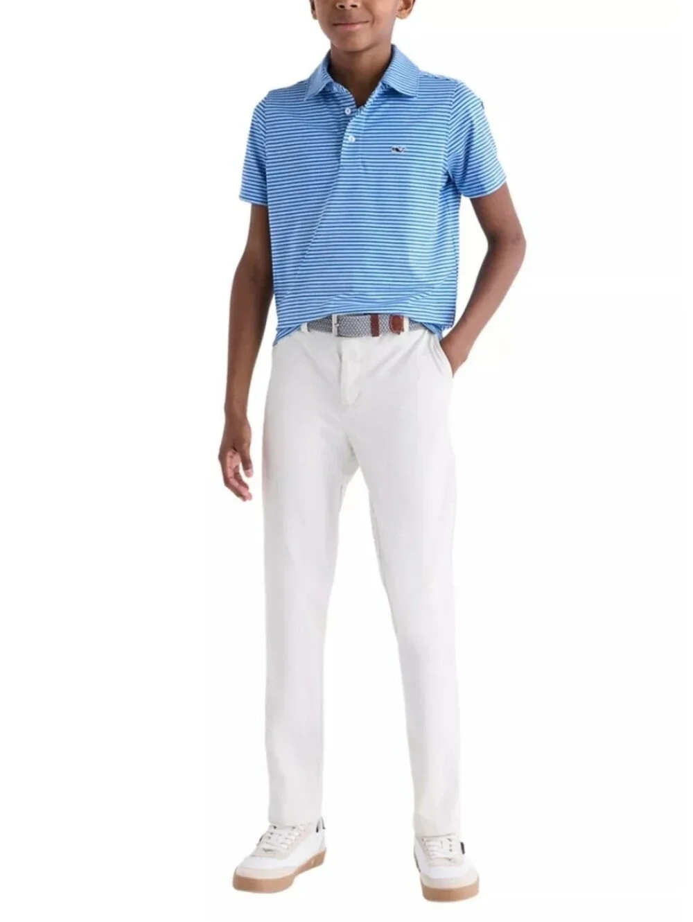 Vineyard Vines Boys XL(18) Bradley Stripe Sankaty Polo Shirt, Like New